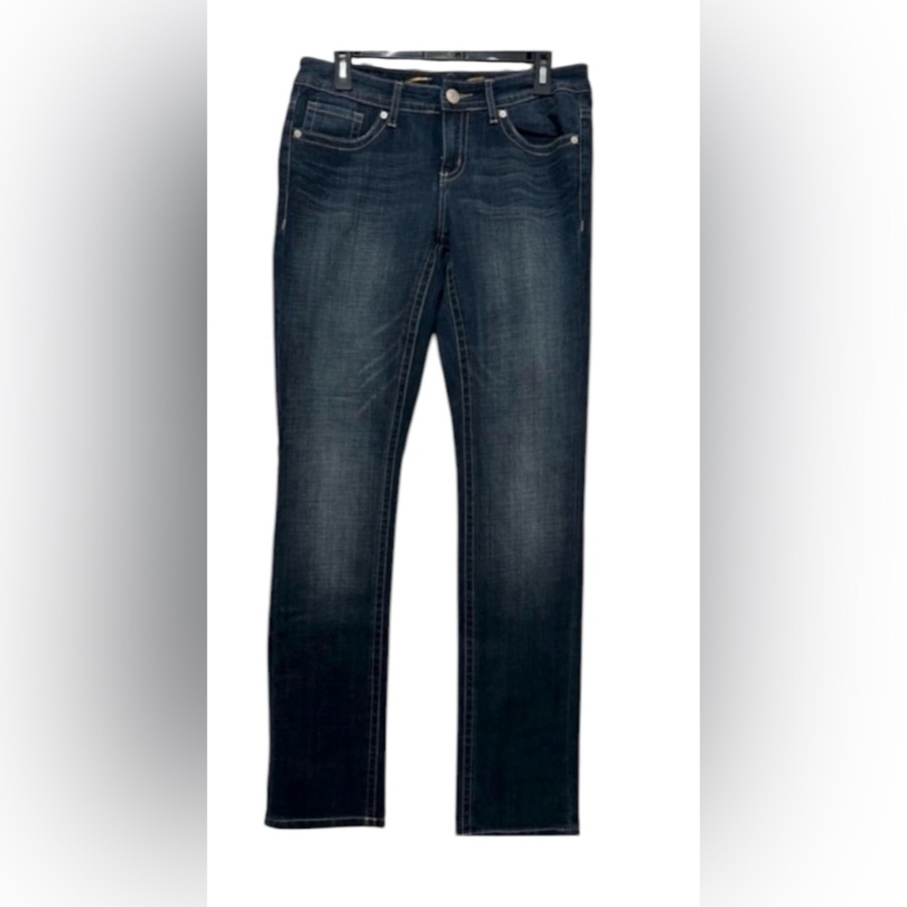 NWT Seven7 women’s 8 straight leg high quality denim dark wash blue jeans
